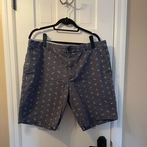 Men’s Docker Shorts, Navy Blue with White Anchors. Like New